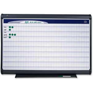 Quartet Magnetic Grid Planner - 72" x 48" - Porcelain - Graphite