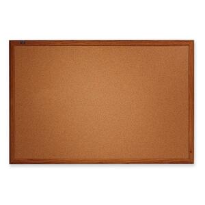 Quartet Economy Oak Frame Cork Board - 2ft x 3ft - Cork Surface - Oak Frame