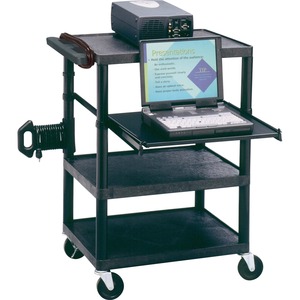 Quartet Multimedia Projector Cart - Plastic - Black