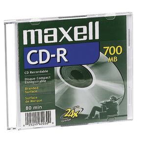 Maxell 48x CD-R Media - 700MB - 120mm Standard - 1 Pack Slimline Jewel Case