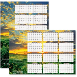 At-A-Glance Successories Horizontal/Vertical Wall Calendar - 24" x 36" - January till December