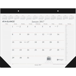 At-A-Glance Executive Desk Pad Calendar - Monthly - 22" x 17" - January till December - 1 Month Per 1 Page(s) - Paper