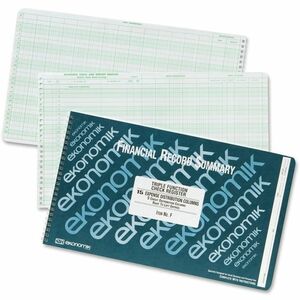Ekonomik Wirebound Check Registers Accounting System - 40 Sheet(s) - Wire Bound - 8.75" x 14.75" Sheet Size - White - 1Each