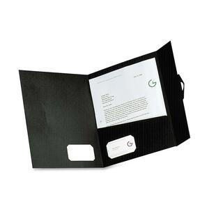 Esselte Oxford Braxton Executive Pocket Folder - Letter - 8.5" x 11" - 0.5" Capacity - 4 / Pack - Black, Gold