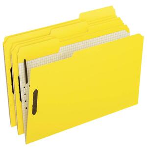 Esselte Pendaflex Fastener Folder - Legal - 8.5" x 14" - 1/3 Tab Cut - 2" Expansion - 2 Fastener - 1" Capacity - 50 / Box - Yellow