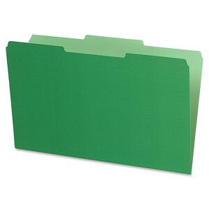 Esselte Pendaflex Interior File Folder - Legal - 8.5" x 14" - 1/3 Tab Cut - 100 / Box - Green