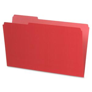 Esselte Recycled Interior File Folders - Legal - 8.5" x 14" - 1/3 Tab Cut - 100 / Box - Red