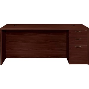 HON Valido 11500 Series Rectangular Top Right Pedestal Desk - 72" Width x 36" Depth x 29.5" Height - Single Pedestal on Right Side - Particleboard, Wood - Mahogany Top
