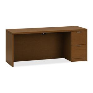 HON Valido 11500 Series Right Pedestal Credenza - 72" Width x 24" Depth x 29.5" Height - 2 Drawer - Single Pedestal on Right Side - Ribbon Edge - Particleboard, Wood - Cherry Top