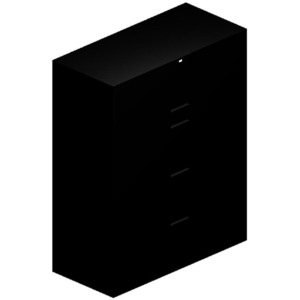 HON File Cabinet With Binder Storage - 42" x 19.25" x 53" - Metal - 4 x File Drawer(s) - Black