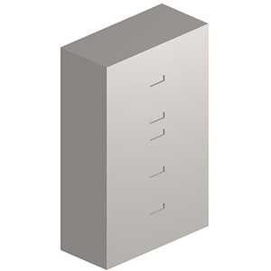HON File Cabinet With Binder Storage - 42" x 19.25" x 53" - Metal - 5 x File Drawer(s) - Light Gray