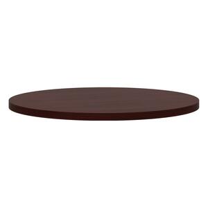 HON Conference Table Top - Round - 42" - Particleboard, Wood - Mahogany