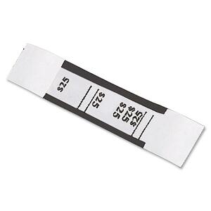 MMF $25 Currency Strap - 1.25" Width - 1000 Wrap(s) - Self-sealing - 20lb Paper Weight - Kraft - White