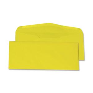 Quality Park Colored Envelopes - #10 (4.12" x 9.5") - 28lb - Gummed - 25 / Pack - Yellow