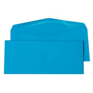 Quality Park Colored Envelopes - #10 (4.12" x 9.5") - 28lb - Gummed - 25 / Pack - Blue
