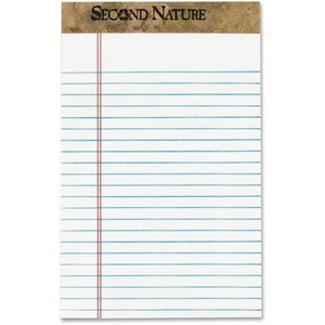 Tops Second Nature Recycled Pads - 50 Sheet(s) - 18lb - Legal/Narrow Ruled - Jr.Legal 5" x 8" - 12 / Pack - White