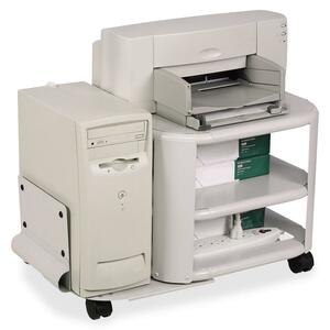 Master Rolling Printer and CPU Stand - Steel - Platinum