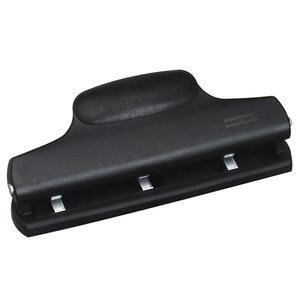 Master Three-Hole Punch - 3 Punch Head(s) - Adjustable - 30 Sheet Capacity - 0.28" - Black