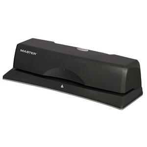 Master Master EP312 Electric Three-Hole Desktop Punch - 3 Punch Head(s) - 10 Sheet Capacity - 0.28" - Black