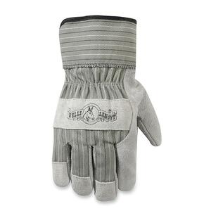 Wells Lamont Suede Cowhide Work Glove - Leather - 1 Pair - Pearl Gray