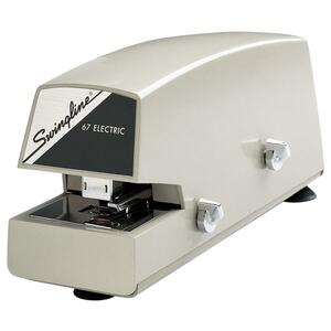 Swingline 67 Electric Automatic Commercial Stapler - Electric Stapler - 20 Sheets Capacity - 210 Staple Capacity - 1/4" Staple Size - Beige