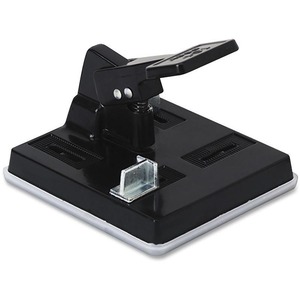 Swingline Heavy-duty Hole Punch - 3 Punch Head(s) - Semi-adjustable - 12 Sheet Capacity - 0.25" - Round Shape - Silver, Black