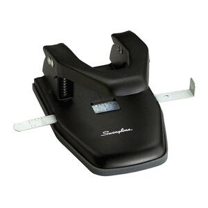 Swingline Two Hole Paper Punch - 2 Punch Head(s) - Adjustable - 20 Sheet Capacity - 0.25" - Black