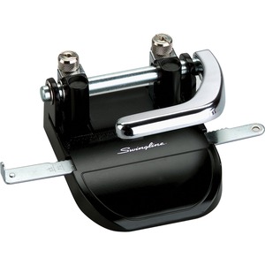 Swingline Heavy Duty Two-Hole Punch - 2 Punch Head(s) - Adjustable - 40 Sheet Capacity - 0.25" - Chrome