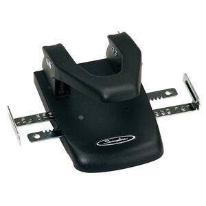 Swingline Two-Hole Punch - 2 Punch Head(s) - 22 Sheet Capacity - 0.25" - Black