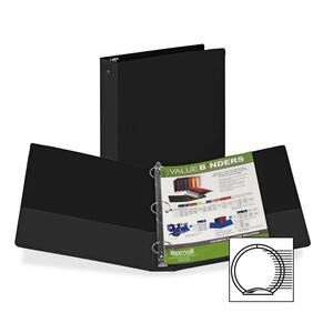 Samsill Suede Embossed Value Ring Binder - Letter - 8.5" x 11" - 1.5" Capacity - 1 Each - Black