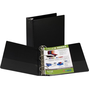 Samsill Suede Embossed Value Ring Binder - Letter - 8.5" x 11" - 3" Capacity - 1 Each - Black