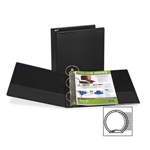 Samsill Suede Embossed Value Ring Binder - Letter - 8.5" x 11" - 4" Capacity - 1 Each - Black