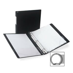 Samsill Antimicrobial Locking Round Ring Binder - Letter - 8.5" x 11" - 0.5" Capacity - 1 Each - Black
