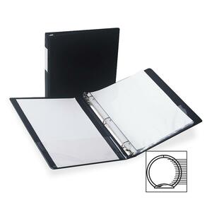Samsill Antimicrobial Locking Round Ring Binder - Letter - 8.5" x 11" - 1.5" Capacity - 1 Each - Black