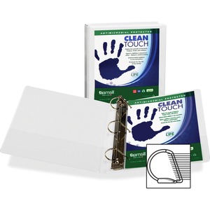 Samsill Antimicrobial D-Ring Binder - Letter - 8.5" x 11" - 1.5" Capacity - 1 Each - White