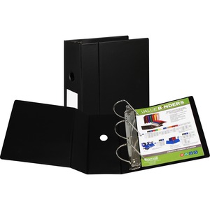 Samsill Angle-D Ring Binder - Letter - 8.5" x 11" - 5" Capacity - 1 Each - Black