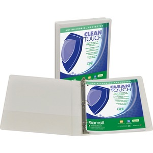 Samsill Antimicrobial Insertable Round Ring Binder - Letter - 8.5" x 11" - 175 Sheet x 1" Capacity - 1 Each - White