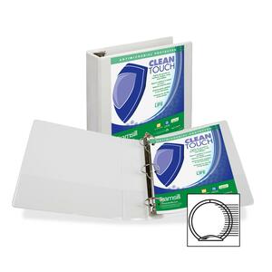Samsill Antimicrobial Insertable Round Ring Binder - Letter - 8.5" x 11" - 375 Sheet x 2" Capacity - 1 Each - White