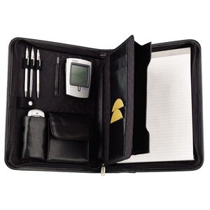 Samsill E-Keeper Dual Compartment Pad Holder - 8.5" x 11" - Letter - 1 Each - Black