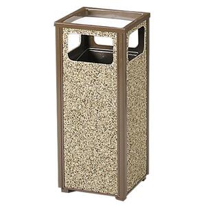 United Receptacle Sand Urn Litter Receptacle - 12gal Capacity - Rectangular - 32" Height x 13.5" Width x 13.5" Depth - Steel - Brown