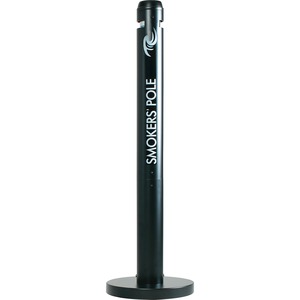 United Receptacle Freestanding Smoker's Pole - Round - 4" Opening Diameter - 41" Height - Aluminum - Black
