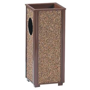 United Receptacle Sand Urn Litter Receptacles - 9.46L Capacity - 6" Opening Diameter - 24" Height x 10" Width x 10" Depth - Steel - Brown