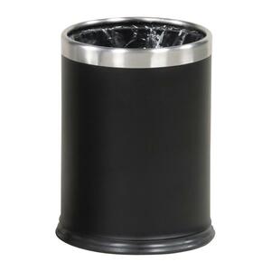United Receptacle Hide-A-Bag Wastebasket - 13.25L Capacity - 9.5" Opening Diameter - 12.5" Height - Steel - Black
