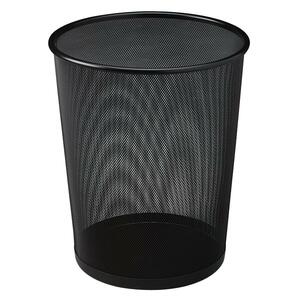 United Receptacle Round Steel Mesh Wastebasket - 19L Capacity - Round - 11.5" Opening Diameter - 14" Height - Steel - Black