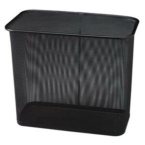 United Receptacle Steel Mesh Rectangle Wastebasket - 28.39L Capacity - Rectangular - 16" Height x 14" Width x 8.5" Depth - Steel - Black
