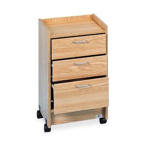 Hausmann Mobile File Cart - 3 Drawer - 100 lb Capacity - 4 x 2.5" Caster - Laminate, Polystyrene - 18.5" x 18.5" x 30" - Oak