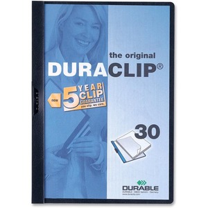 Durable DURACLIP Report Cover - Letter - 8.5" x 11" - 30 Sheet Capacity - 1 Each - Black, Clear