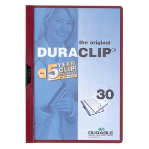 Durable Duraclip Report Cover - Letter - 8.5" x 11" - 30 Sheet Capacity - 1 Each - Maroon