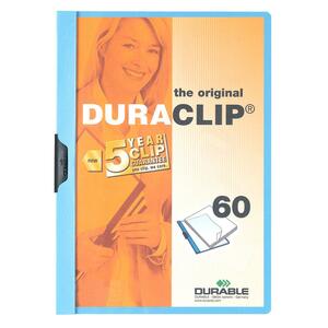Durable DURACLIP Report Cover - Letter - 8.5" x 11" - 60 Sheet Capacity - 1 Each - Blue