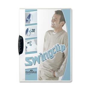 Durable Swingclip Punchless Report Cover - Letter - 8.5" x 11" - 30 Sheet Capacity - 5 / Pack - Black